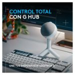 Logitech G Yeti Orb, micrófono condensador RGB con LIGHTSYNC para gaming, USB, cardioide, Plug and Play USB, blanco, SKU 988-000558