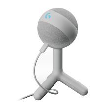 Logitech G Yeti Orb, micrófono condensador RGB con LIGHTSYNC para gaming, USB, cardioide, Plug and Play USB, blanco, SKU 988-000558