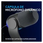 Micrófono Logitech G Yeti GX con alta calidad de grabación profesional, SKU 988-000569. Ideal para streaming y podcasting.