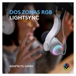 Imagen del micrófono dinámico Logitech G Yeti GX en color blanco, con conectividad USB, patrón de captura supercardioide, RGB LIGHTSYNC y Plug and Play, SKU 988-000576