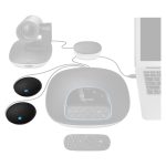 Micrófono de superficie Logitech modelo 989-000171, color negro, ideal para mesas, con alta calidad de sonido