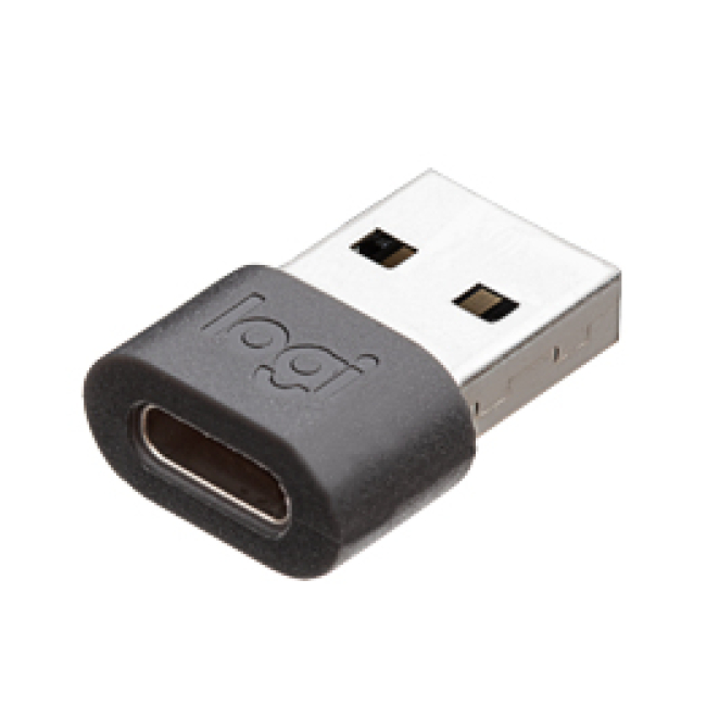 Logitech 989-000982 cambiador de género para cable USB C USB A Grafito 2 Logitech 989-000982 cambiador de género para cable USB C USB A empacado