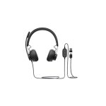 Logitech Zone Wired UC, auriculares con micrófono integrado, ajuste cómodo y conectividad USB, ideal para videoconferencias, SKU 991-000338