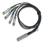 Cable de fibra óptica Mellanox Technologies, modelo MCP7F00-A005R26L, con 5 metros de longitud, tipo QSFP28 a 4x SFP28, en color negro.