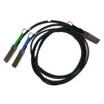 Imagen del cable de fibra óptica e InfiniBand Mellanox Technologies MCP7H50-H002R26 con conectores QSFP56 de 2 metros de longitud en color negro.