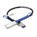 Cable de fibra óptica Mellanox Technologies, modelo MFA1A00-C005, tipo InfiniBand de 5 metros con conectores QSFP28, color negro y azul
