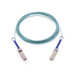 Cable de fibra óptica Mellanox Technologies modelo MFA1A00-E001, de 1 metro, tipo InfiniBand con conector QSFP28 y color turquesa