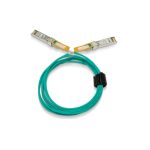 Cable de fibra óptica Mellanox Technologies de 20 metros con conectores SFP28, color turquesa, SKU MFA2P10-A020, ideal para centros de datos y conexiones InfiniBand.