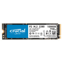 Crucial P2 1 TB SSD con conexión M.2 y tecnología PCIe 3.0 NVMe. Incluye 3D NAND. SKU: CT1000P2SSD8T