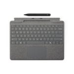Teclado Microsoft para móvil con distribución QWERTY en Español, modelo Cover en color Platino. SKU 8X8-00175