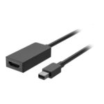 Adaptador de cable de vídeo Mini DisplayPort a HDMI en color negro, fabricado por Microsoft. SKU EJU-00006.