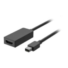 Adaptador de cable de vídeo Mini DisplayPort a HDMI en color negro, fabricado por Microsoft. SKU EJU-00006.
