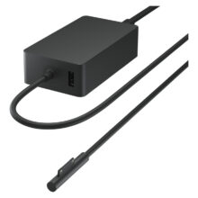Cargador Microsoft Surface de 65W en color negro para portátiles y tabletas. SKU: W8Y-00006