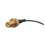 Cable coaxial SMA negro Mikrotik modelo ACSMAUFL, ideal para conexiones de alta frecuencia y durabilidad