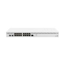 Imagen del router Gigabit Ethernet Mikrotik CCR2004-16G-2S+ blanco con 16 puertos y 2 puertos SFP+