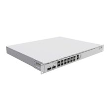 Router Gigabit Ethernet Mikrotik modelo CCR2216-1G-12XS-2XQ con diseño en color plata y especificaciones avanzadas para alta capacidad de redes.