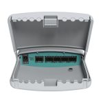 Imagen del router Mikrotik CRS105-5S-FB blanco con 5 puertos de alta velocidad SKU CRS105-5S-FB