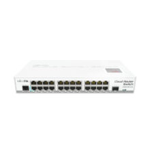 Router Mikrotik CRS125-24G-1S-IN con 24 puertos Gigabit Ethernet, ideal para alta velocidad y rendimiento en redes. SKU: CRS125-24G-1S-IN
