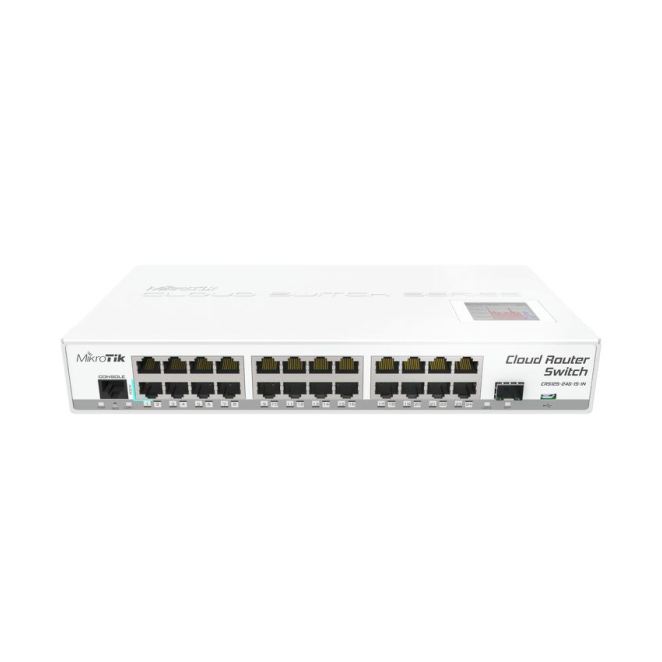 Mikrotik CRS125-24G-1S-IN router Gigabit Ethernet en uso