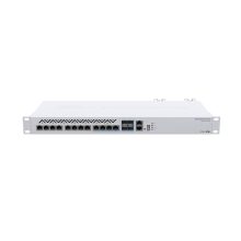 Switch gestionado L3 Mikrotik CRS312-4C+8XG-RM con puertos 10G Ethernet y diseño 1U en color blanco, SKU CRS312-4C+8XG-RM