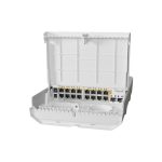 Mikrotik netPower 16P L2/L3 Gigabit Ethernet (10/100/1000) Energía sobre Ethernet (PoE) en color blanco, SKU CRS318-16P-2S+OUT