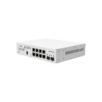 Imagen del Mikrotik CSS610-8G-2S+IN, un switch Gigabit Ethernet con 8 puertos y PoE en color blanco, SKU CSS610-8G-2S+IN
