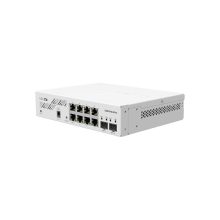 Imagen del Mikrotik CSS610-8G-2S+IN, un switch Gigabit Ethernet con 8 puertos y PoE en color blanco, SKU CSS610-8G-2S+IN
