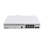 Mikrotik CSS610-8P-2S+IN switch gestionado Gigabit Ethernet con 8 puertos y energía sobre Ethernet PoE, en color blanco. SKU CSS610-8P-2S+IN