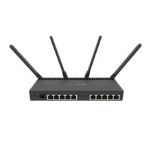 Mikrotik RB4011iGS+5HacQ2HnD-IN router inalámbrico con Gigabit Ethernet, doble banda 2,4 GHz y 5 GHz, en color negro, SKU RB4011iGS+5HacQ2HnD-IN