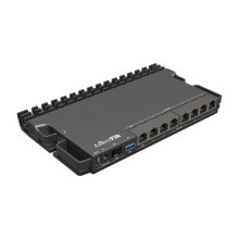 Mikrotik RB5009UPR+S+IN router negro con conectividad de 2.5 Gigabit Ethernet y Gigabit Ethernet. SKU RB5009UPR+S+IN