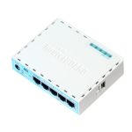 Router Mikrotik RB750GR3 con puertos Gigabit Ethernet, color Turquesa y Blanco, SKU RB750GR3