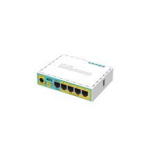 Router Mikrotik hEX PoE lite con puertos Ethernet rápidos, color blanco, SKU RB750UPR2