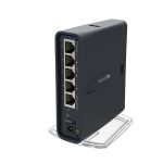 Router inalámbrico Mikrotik hAP ac lite Tower en color negro, soporta PoE y SKU RB952UI-5AC2ND-TC