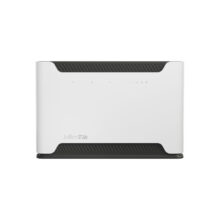 Mikrotik Chateau LTE12 router inalámbrico Gigabit Ethernet de doble banda 2.4 GHz y 5 GHz con 4G, en colores negro y blanco. SKU: RBD53G-5HACD2HND-TC&EG12-EA