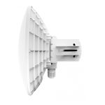 RBDynaDishG-5HacD, Router inalámbrico Mikrotik DynaDish 5 de color blanco, con tecnología de Energía sobre Ethernet (PoE) para redes inalámbricas.