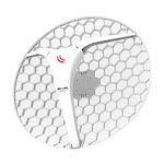 Vista de la antena para red Mikrotik LHG XL 2 con ganancia de 21 dBi, SKU RBLHG-2ND-XL, ideal para conexiones inalámbricas de largo alcance.