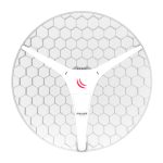 Router inalámbrico Mikrotik LHG XL HP5 de 54 Mbit/s en color blanco con soporte para PoE. SKU: RBLHG-5HPND-XL.