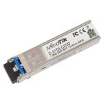 Transceptor óptico Mikrotik rojo modelo S-31DLC20D con velocidad de 1250 Mbit/s y conector SFP para longitud de onda de 1310 nm, SKU S-31DLC20D