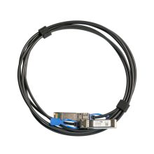 Cable de fibra óptica e InfiniBand Mikrotik de 3 metros, compatible con SFP/SFP+/SFP28, en color negro. SKU XS+DA0003.
