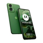 Motorola Moto G35 5G en verde, pantalla de 6.72 pulgadas, Dual SIM, Android 14, USB Tipo C, 4GB RAM, 128GB almacenamiento y batería de 5000 mAh. SKU PB3K0028ES.