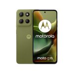 Smartphone Motorola Moto G15 en color verde con pantalla de 6.72 pulgadas, 8 GB de RAM, 512 GB de almacenamiento, batería de 5200 mAh y soporte para doble SIM. SKU PB6E0028ES.