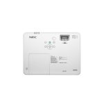 Proyector NEC ME383W en blanco con resolución WXGA (1280x800), 3800 lúmenes ANSI y tecnología 3LCD. SKU: 60005220