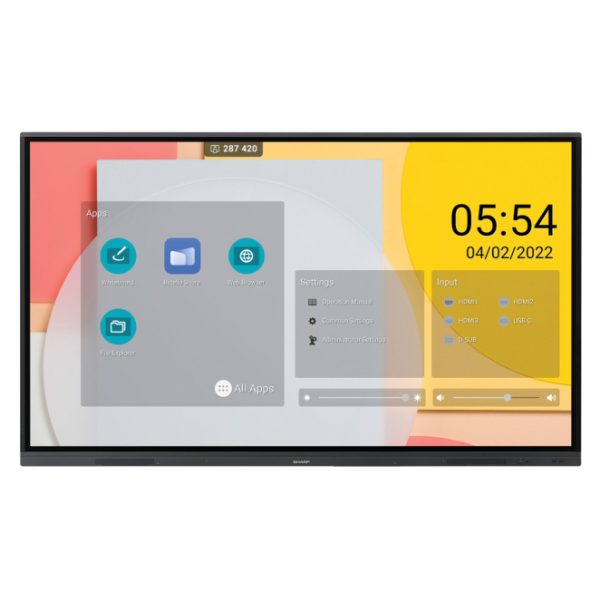 Pantalla LCD Sharp PN-L652B de 65 pulgadas con resolución 3840 x 2160 en color negro, SKU 60005557