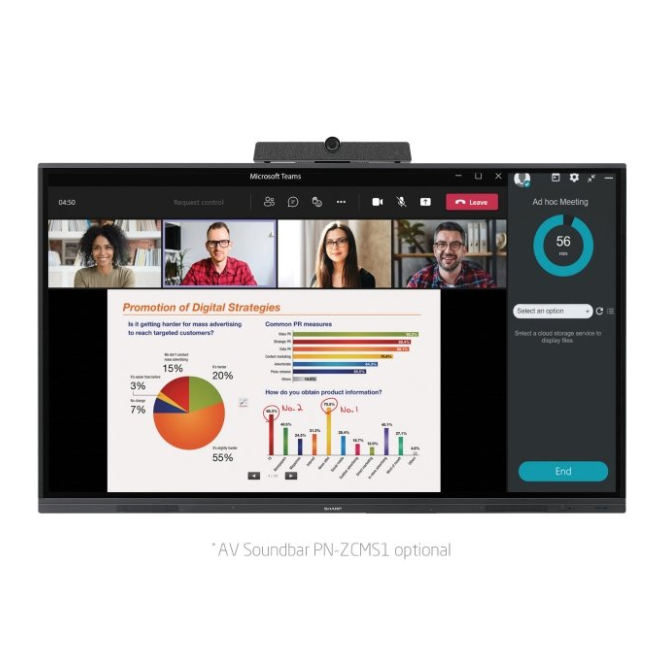 Sharp PN-L752B pizarra blanca interactiva 190,5 cm (75″) 3840 x 2160 Pixeles Pantalla táctil Negro 2 Sharp PN-L752B conectividad y funcionalidad