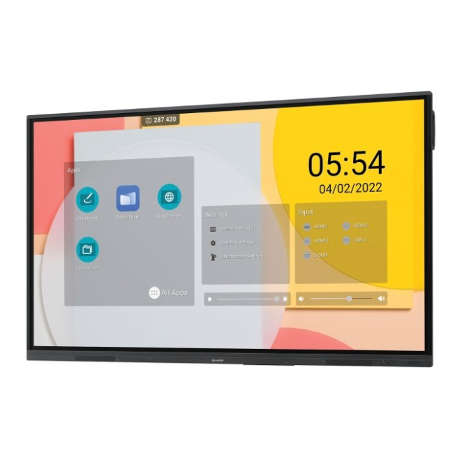 Sharp PN-L862B pizarra blanca interactiva 2,18 m (86″) 3840 x 2160 Pixeles Pantalla táctil Negro 5 Vista trasera de la Sharp PN-L862B mostrando los puertos disponibles