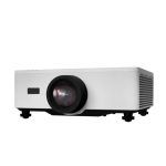Imagen del proyector Sharp P601Q en color blanco, ideal para grandes espacios con una resolución UHD 4K (3840x2160) y 6000 lúmenes ANSI. SKU: 60006066