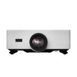 Imagen del proyector Sharp P601Q en color blanco, ideal para grandes espacios con una resolución UHD 4K (3840x2160) y 6000 lúmenes ANSI. SKU: 60006066
