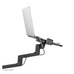 Neomounts DS20-425BL2 brazo de monitor con soporte para portátil, compatible con pantallas de 17 a 27 pulgadas, ideal para ahorrar espacio