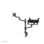 Neomounts DS20-425BL2 brazo de monitor con soporte para portátil, compatible con pantallas de 17 a 27 pulgadas, ideal para ahorrar espacio