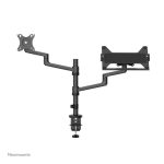 Neomounts DS20-425BL2 brazo de monitor con soporte para portátil, compatible con pantallas de 17 a 27 pulgadas, ideal para ahorrar espacio